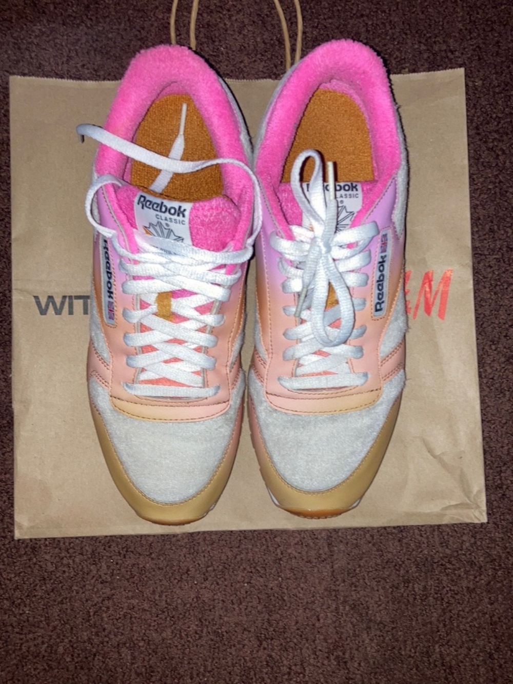 Reebok pink hair shoes
